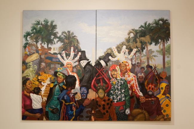 Manuel Macarulla's painting, "Goat Song #5: Tumult on George Washington Avenue."